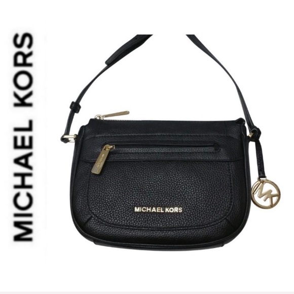 SOLD authentic MK genuine leather crossbody black - Picture 2 of 7